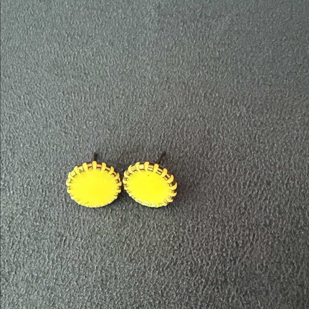 Yellow Round Earrings